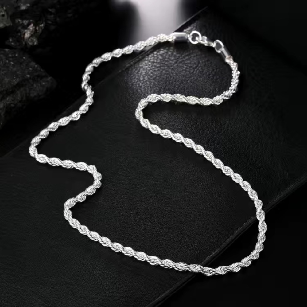 Men’s 20” Sterling Silver (925) Rope Chain with Lobster Clasp NWT